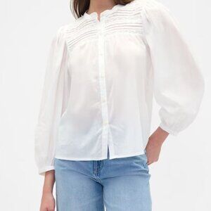 Gap Puff-Sleeve Lace Top